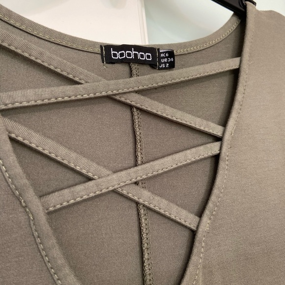 Boohoo Olive Green Swing Dress - Picture 3 of 8